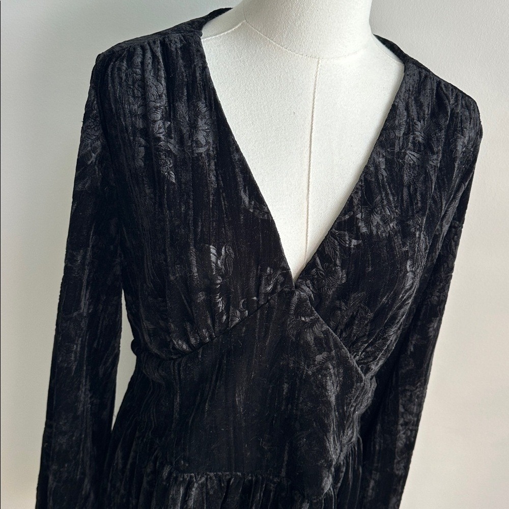 NWT Disturbia Womens Black Velour Floral Dark Romantic Goth Corset Midi Dress 10 - Picture 3 of 12
